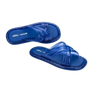 Larroude Shoes Women’s 7 Melissa Cali Slide Blue Jelly Sandal Scented